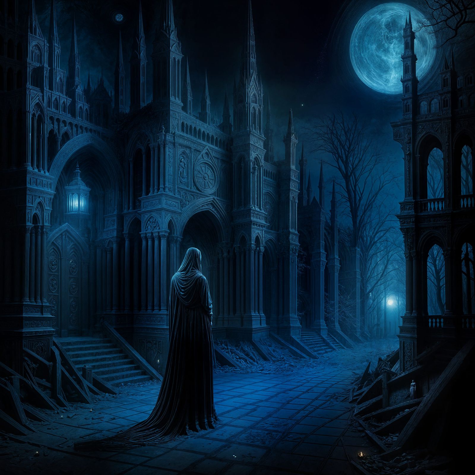 Dark Fantasy Portrait: Amarythia in Decaying City