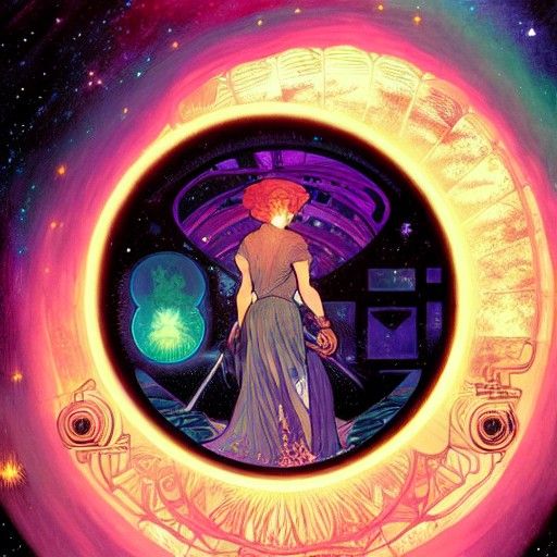 Galaxy Eyes in Steampunk Art Nouveau Style