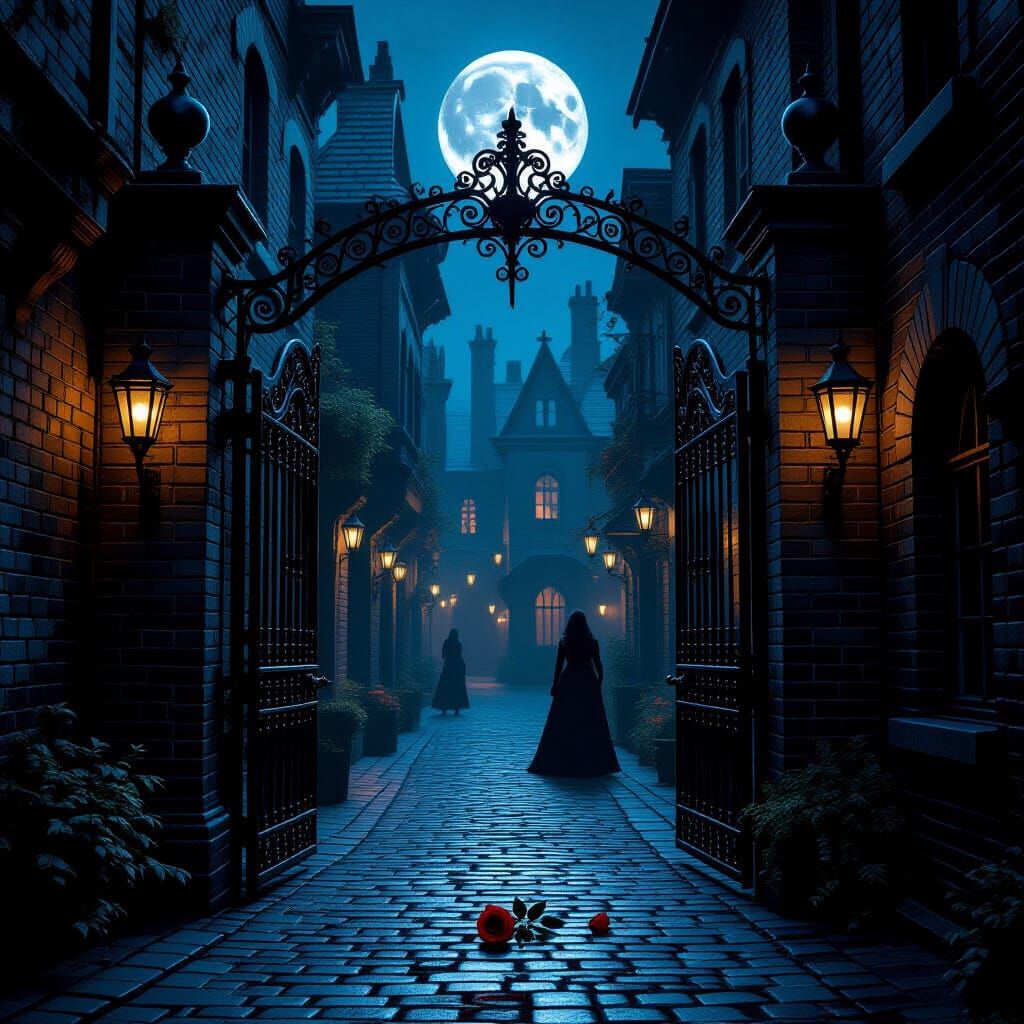 Vampire Coven in Gothic Alley by Full Moon