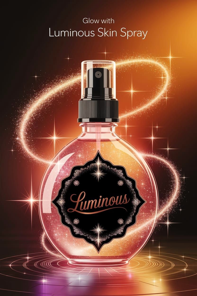 Luminous skin spray