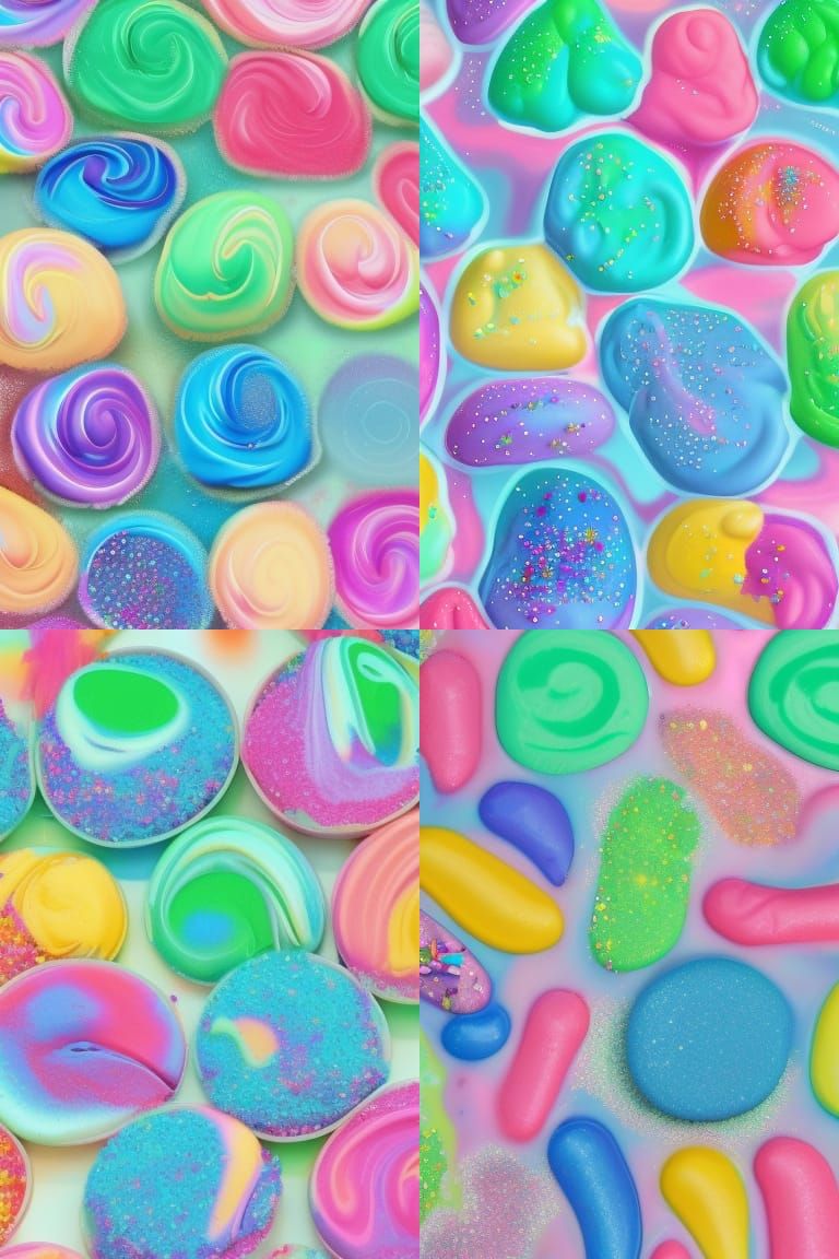 Iridescent Pastel Ice Cream River in Candyland