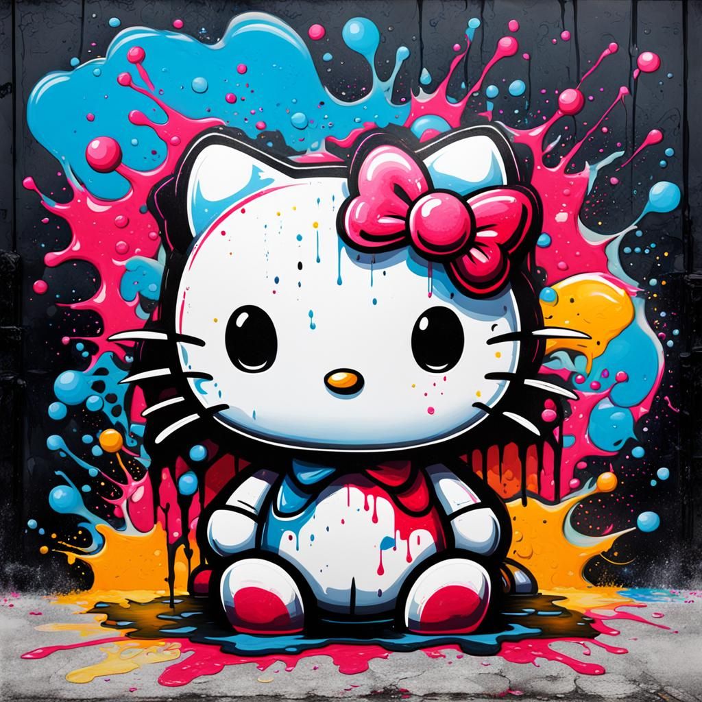 Hello Kitty Graffiti Art in Splash Style