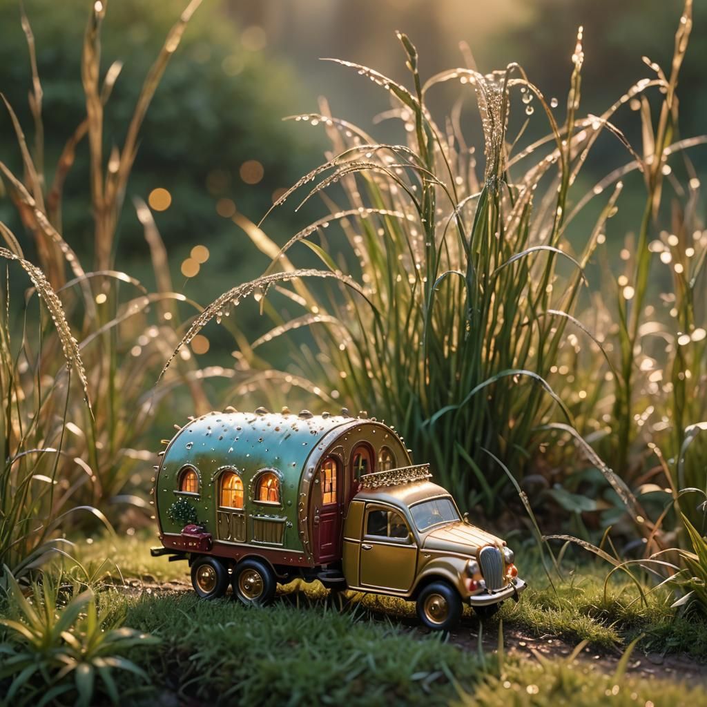 Fairy Leads Hedgehog Caravan: Micro Photography