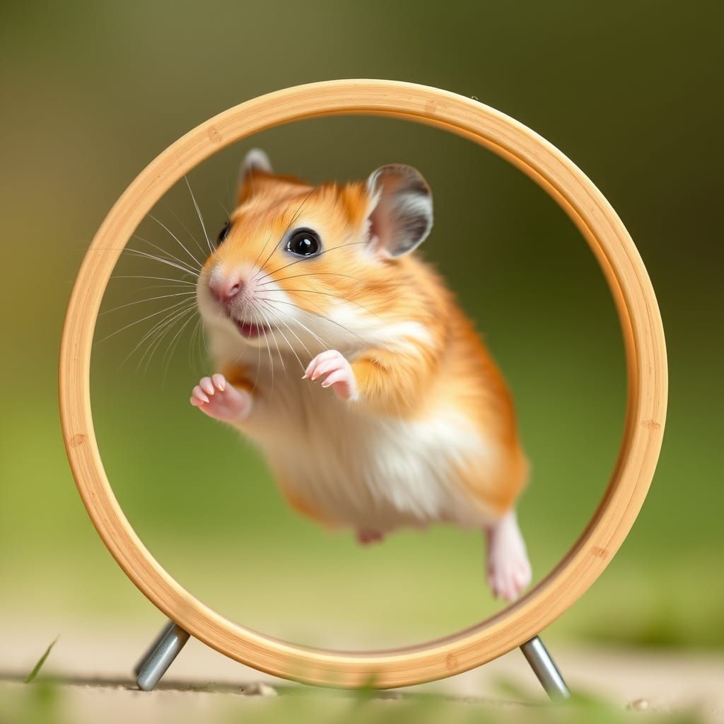 Whimsical Hamster in Motion
