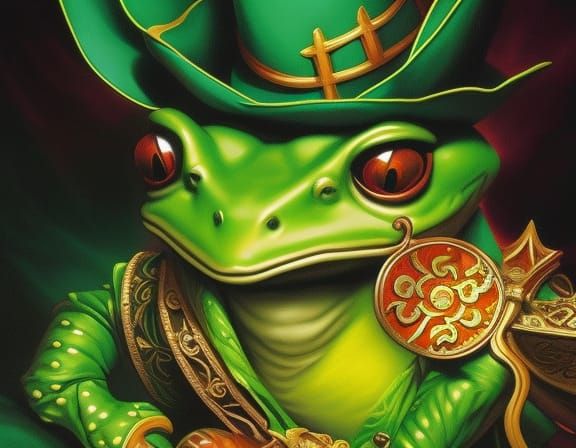 Frog as Medieval Jester in Comic Book Art