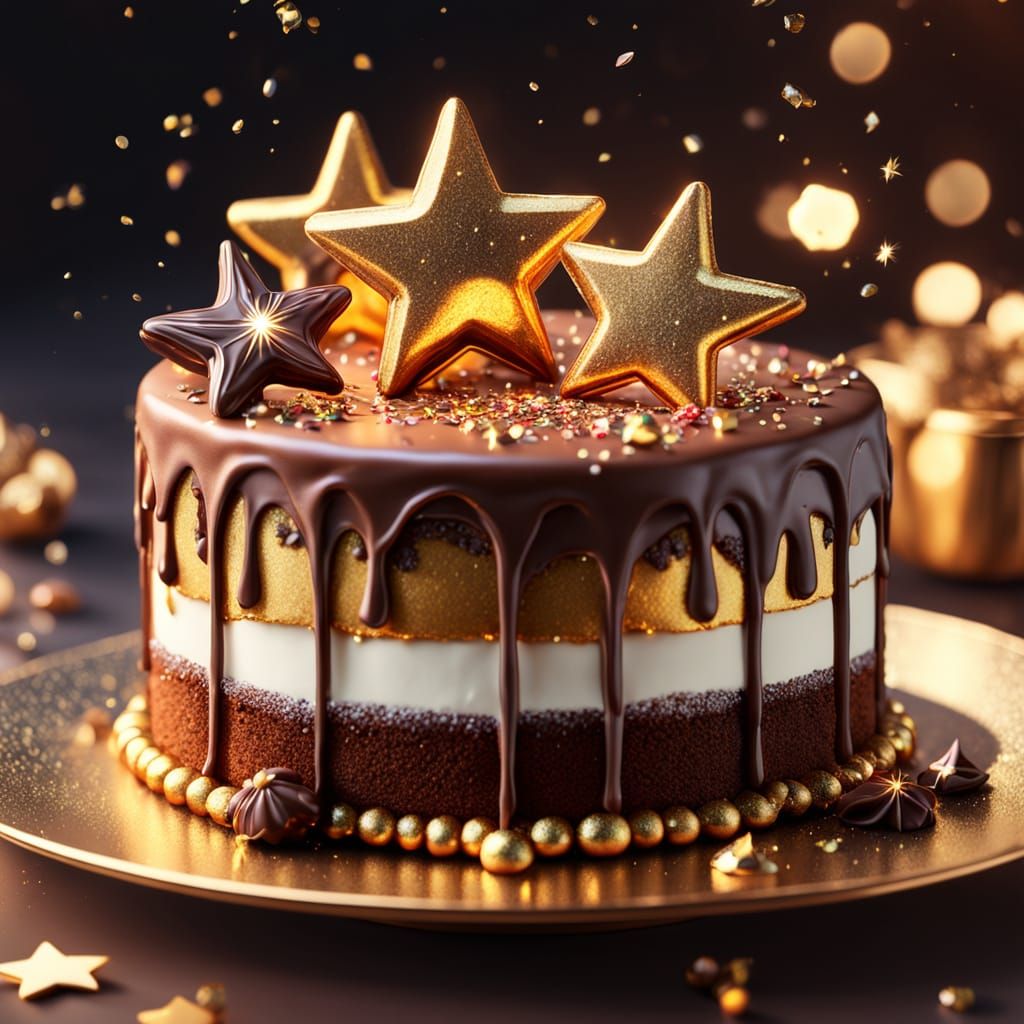 Luxury Cake Macro Shot in Holographic Style