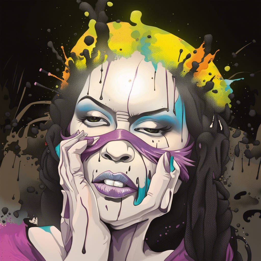 Witch Queen Graffiti Art in Polychromatic Detail