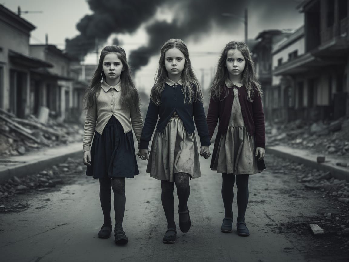 Deserted Street Scene in a Post-Apocalyptic World