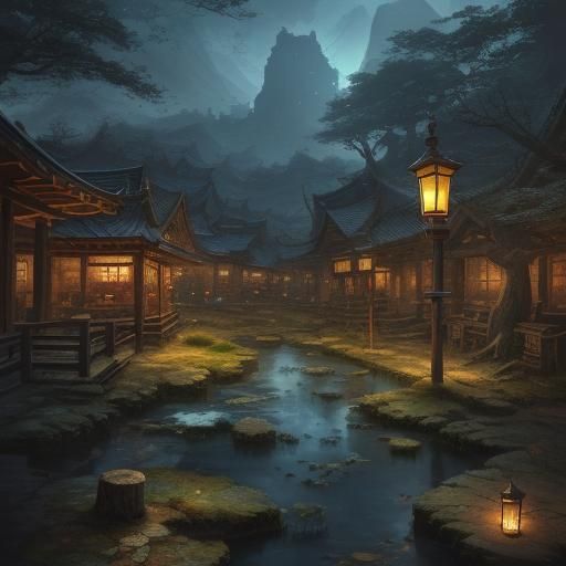 Detailed Fantasy Map Art in Anime Style