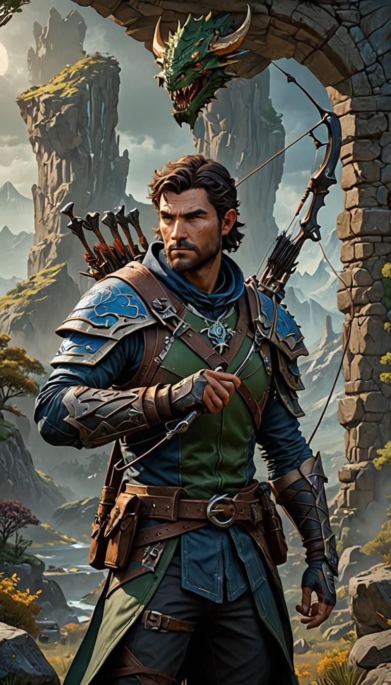 Fantasy Ranger Horizon Walker with Bow