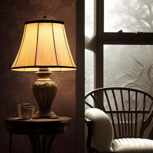 Art Nouveau Tiffany Lamp Illuminates Cozy Corner