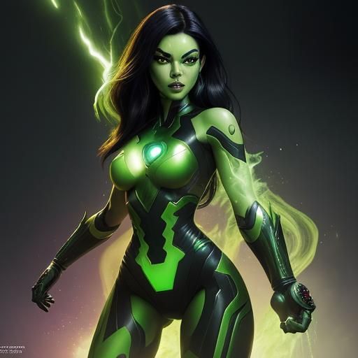 Shego Ablaze in Iron Man Armor Concept Art