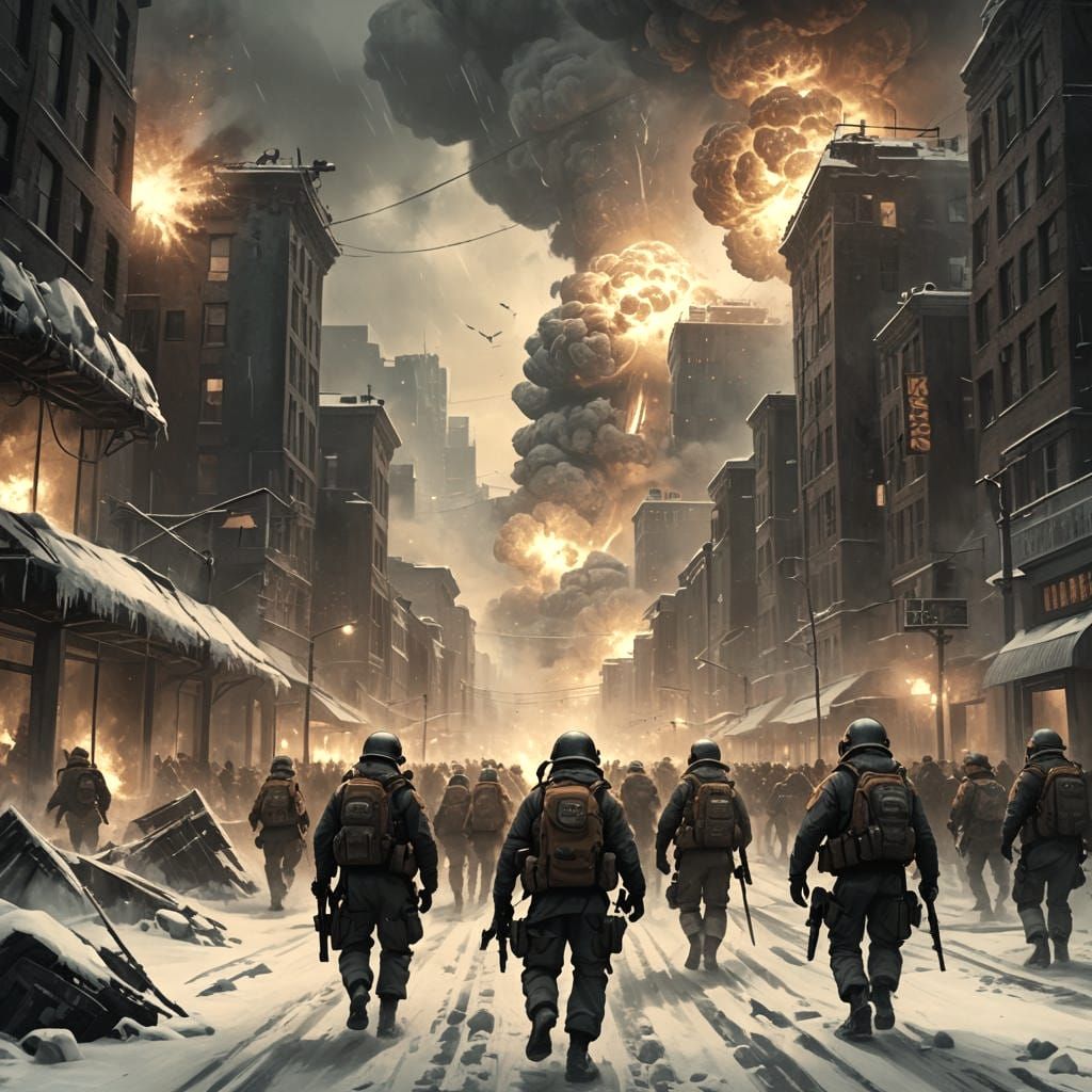 Detailed Matte Painting of Nuclear Winter War