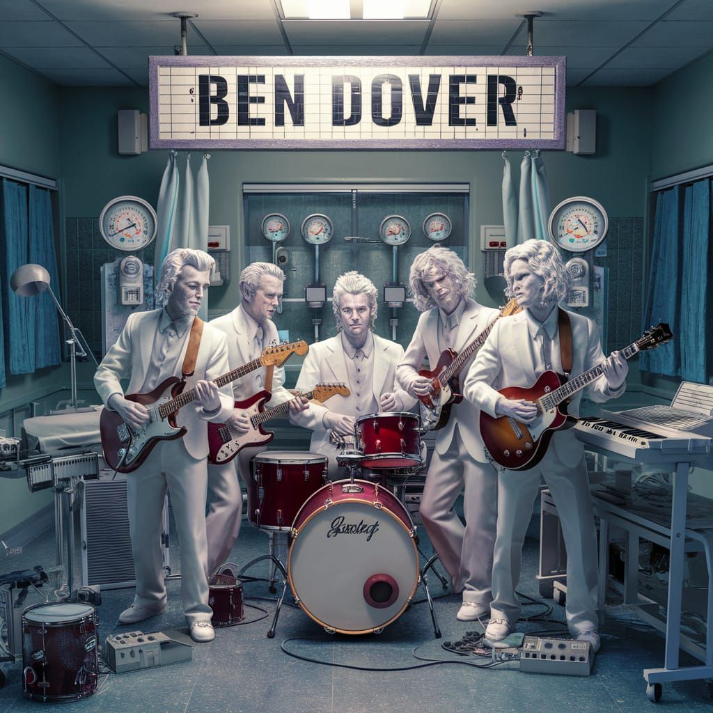 Fictional Band Album Cover in Hospital: Digital Rendering