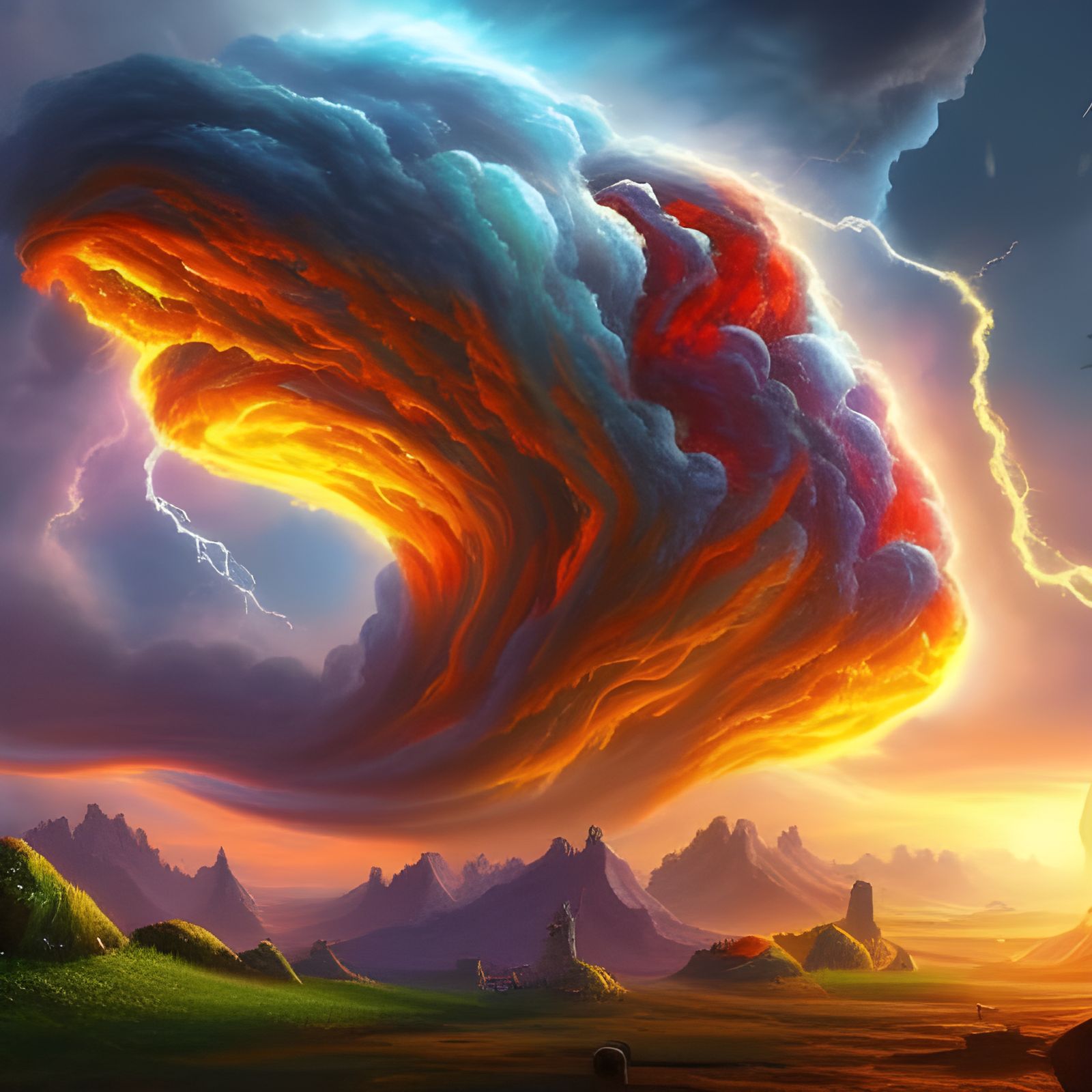 Epic Storm Clouds with Volumetric Lightning