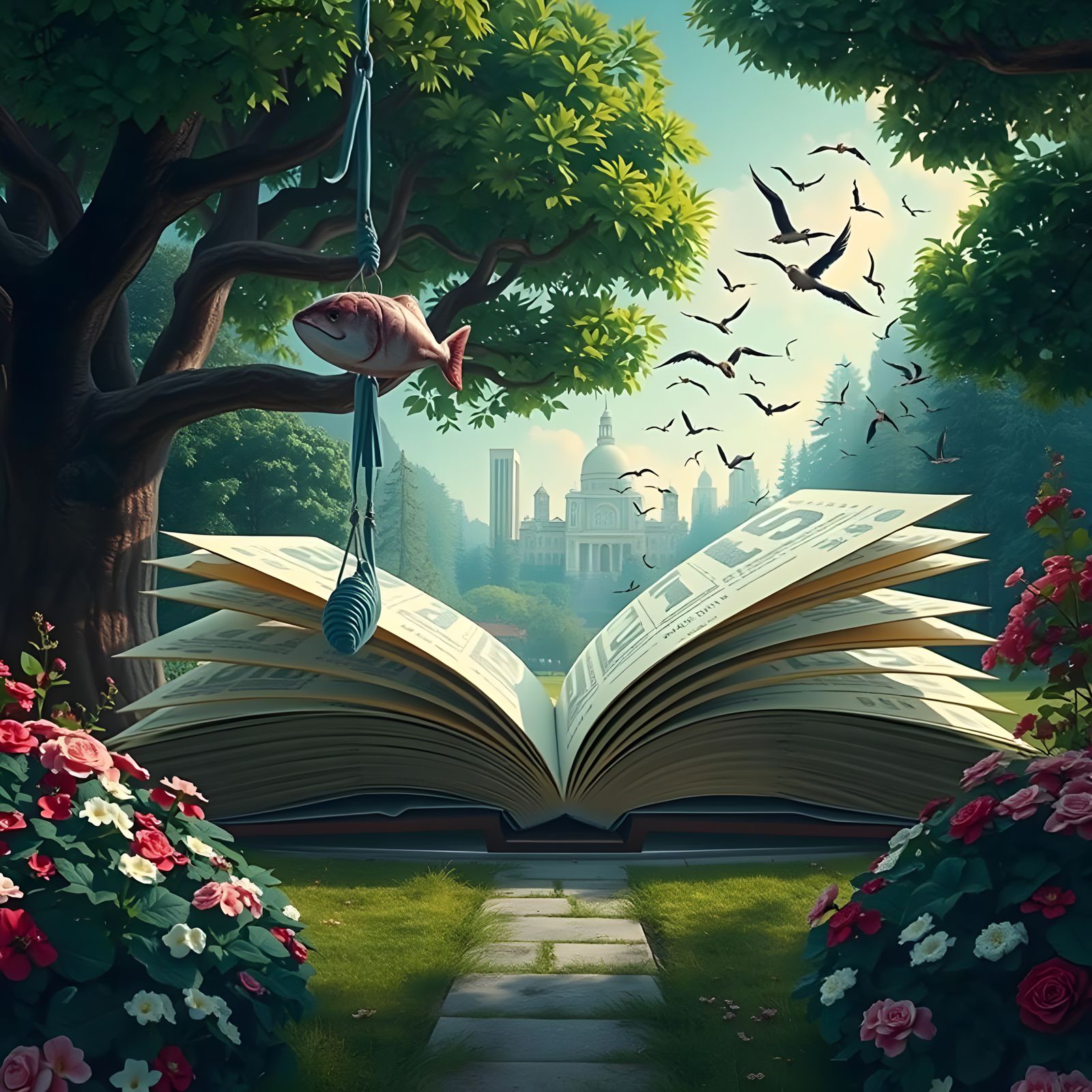 High-Definition Fishing Scene in Photorealistic Style