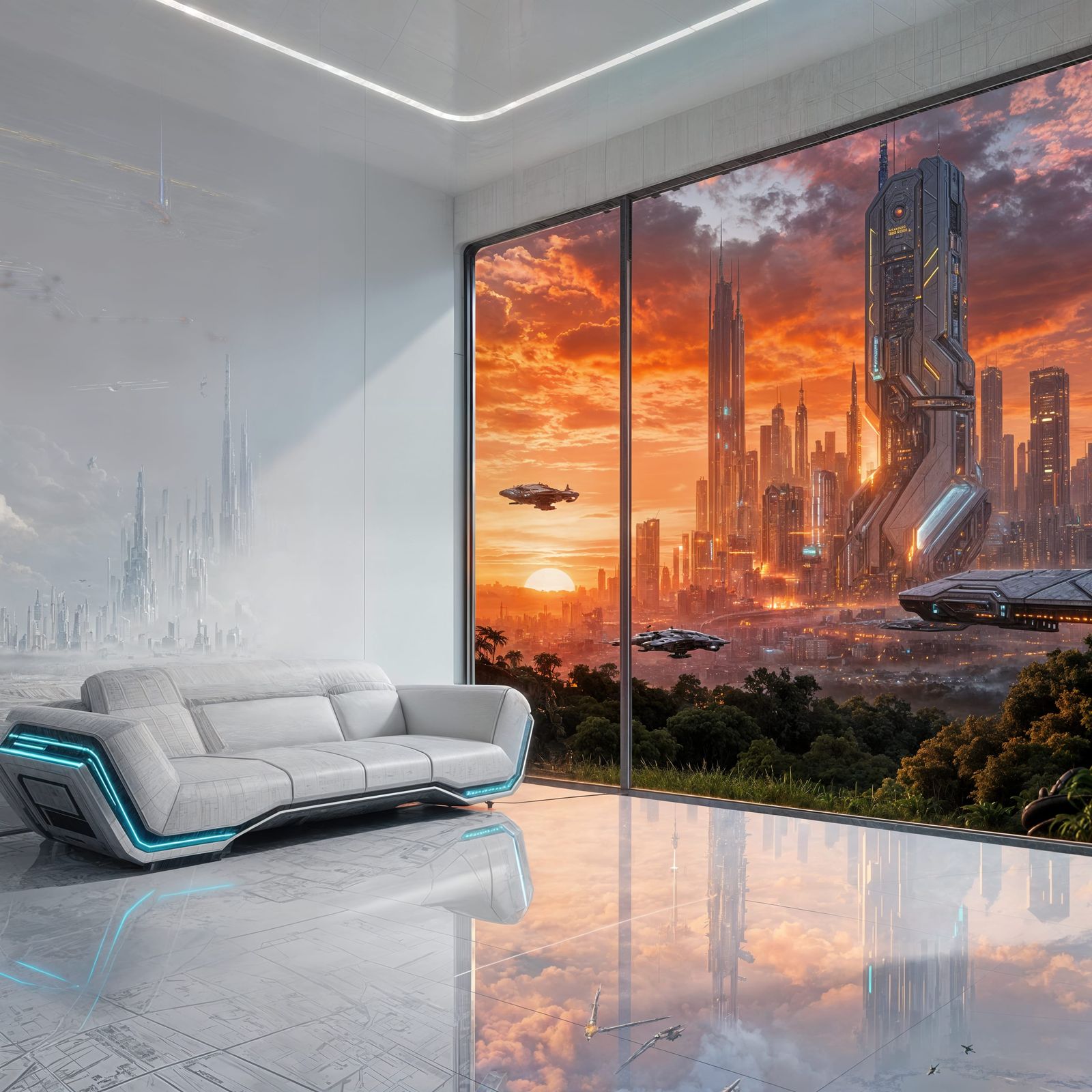 Colossal Futuristic City Digital Matte Painting