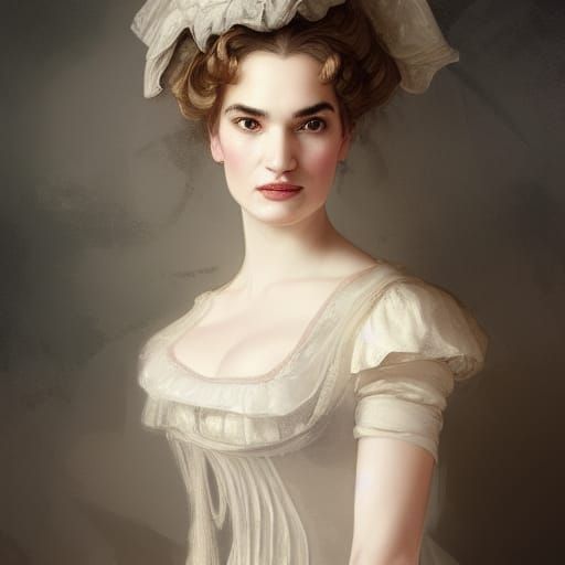 18th Century Lady in Wedding Dress Portrait