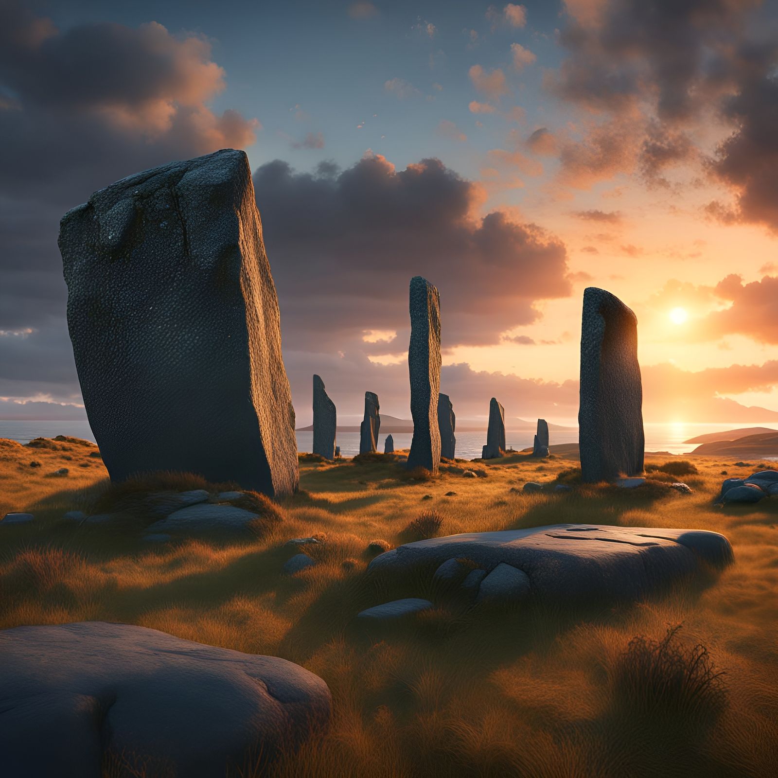 Mystic Sunrise at Calanais Standing Stones