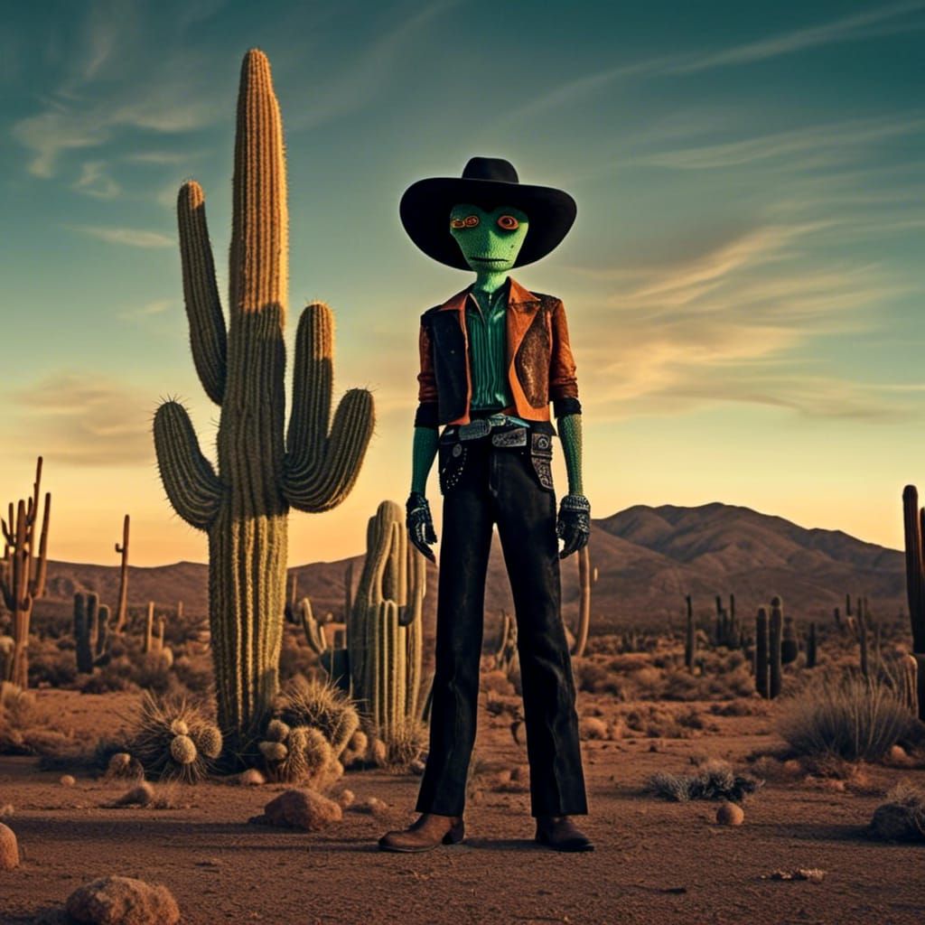 Rango and the Giant Cactus in Film Noir