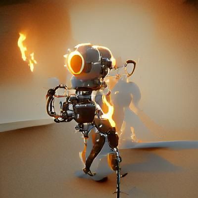 Flamethrower Robot: Trending 3D Art