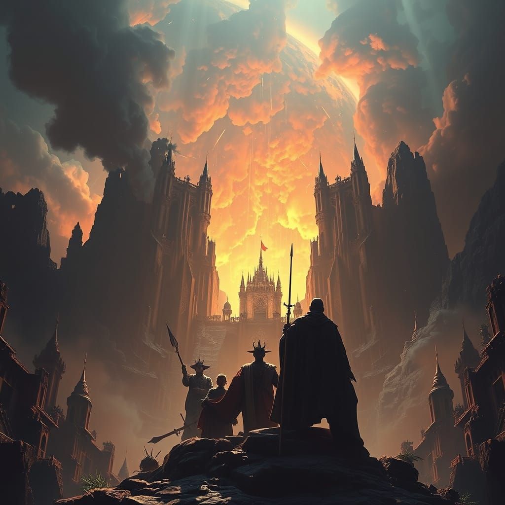 Epic Digital Statesmanship Scene in Grandiose Cinematic Styl...