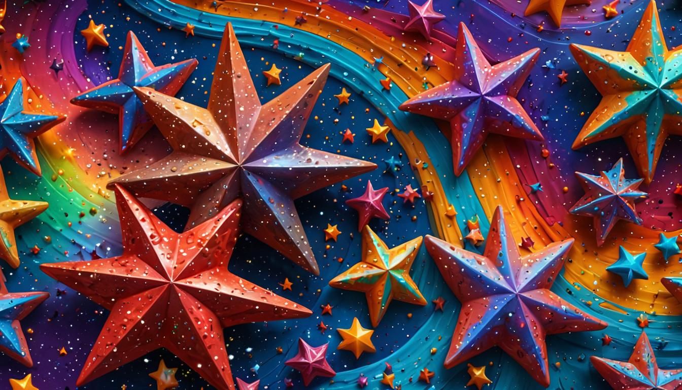 Colorful Star Cluster Concept Art in 4K