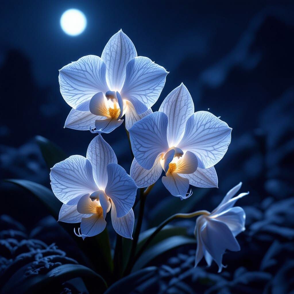 Frostbloom Orchids: Dark Fantasy Concept Art