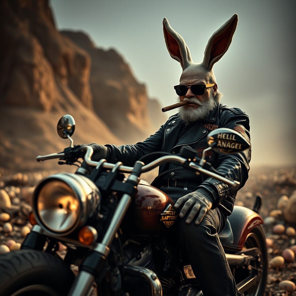 Dark Easter Bunny Biker Rides Apocalypse