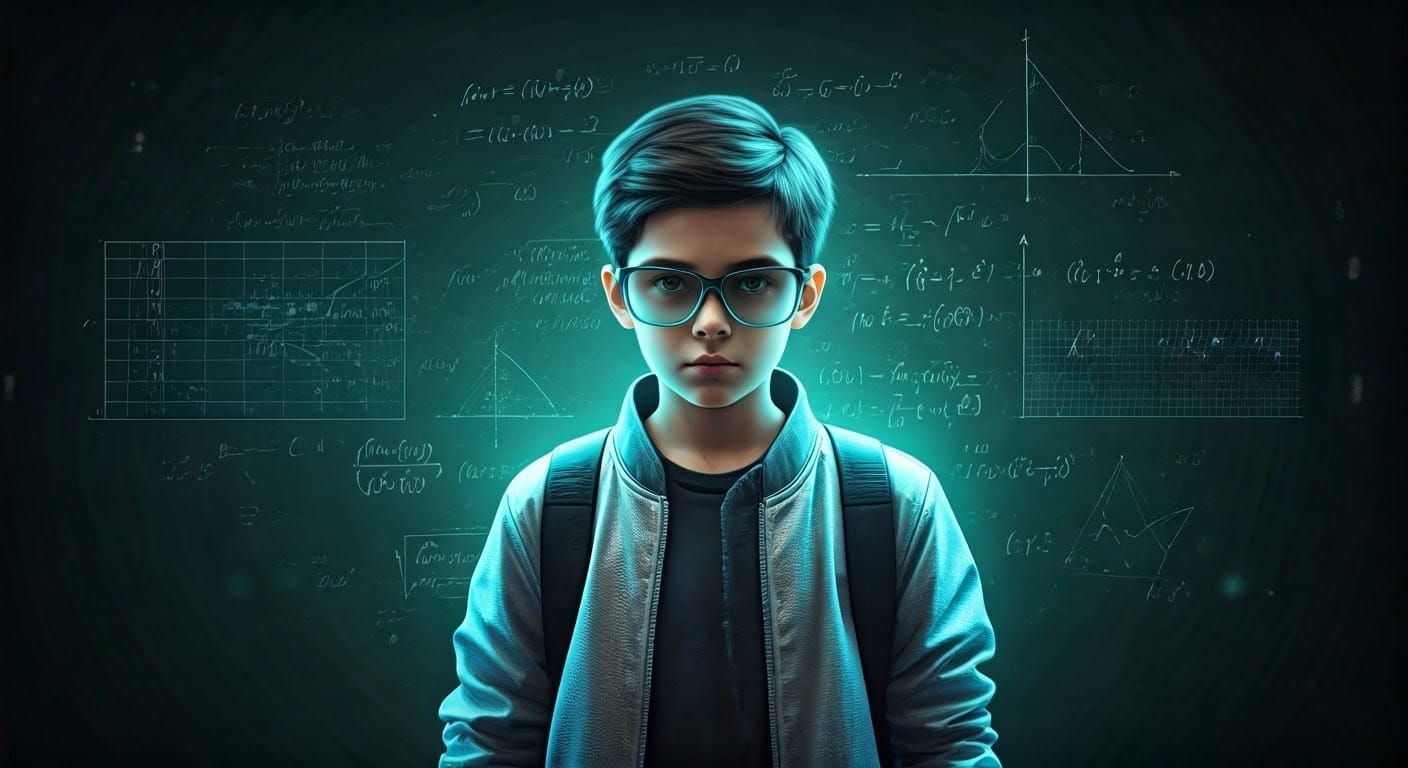 Futuristic Classroom with Floating Math Symbols