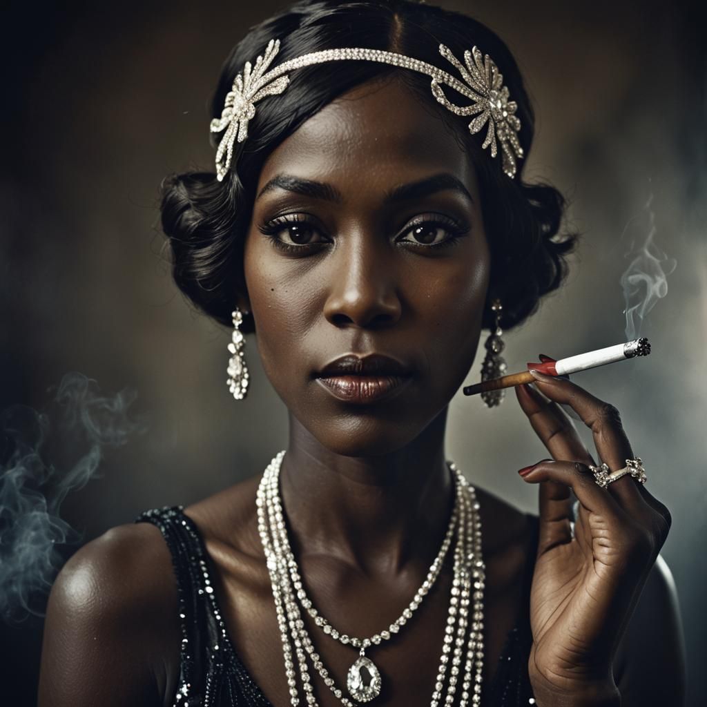 Elegant Flapper Portrait in 1920s Style