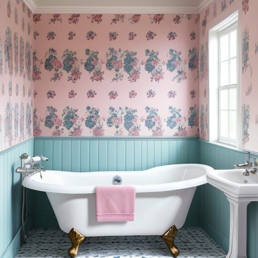 Mid Century British Bathroom with Pop Art Accents