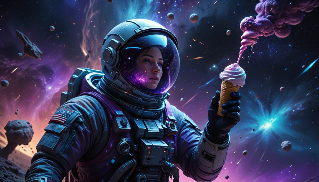 Astronaut's Messy Ice Cream Mishap in Zero Gravity