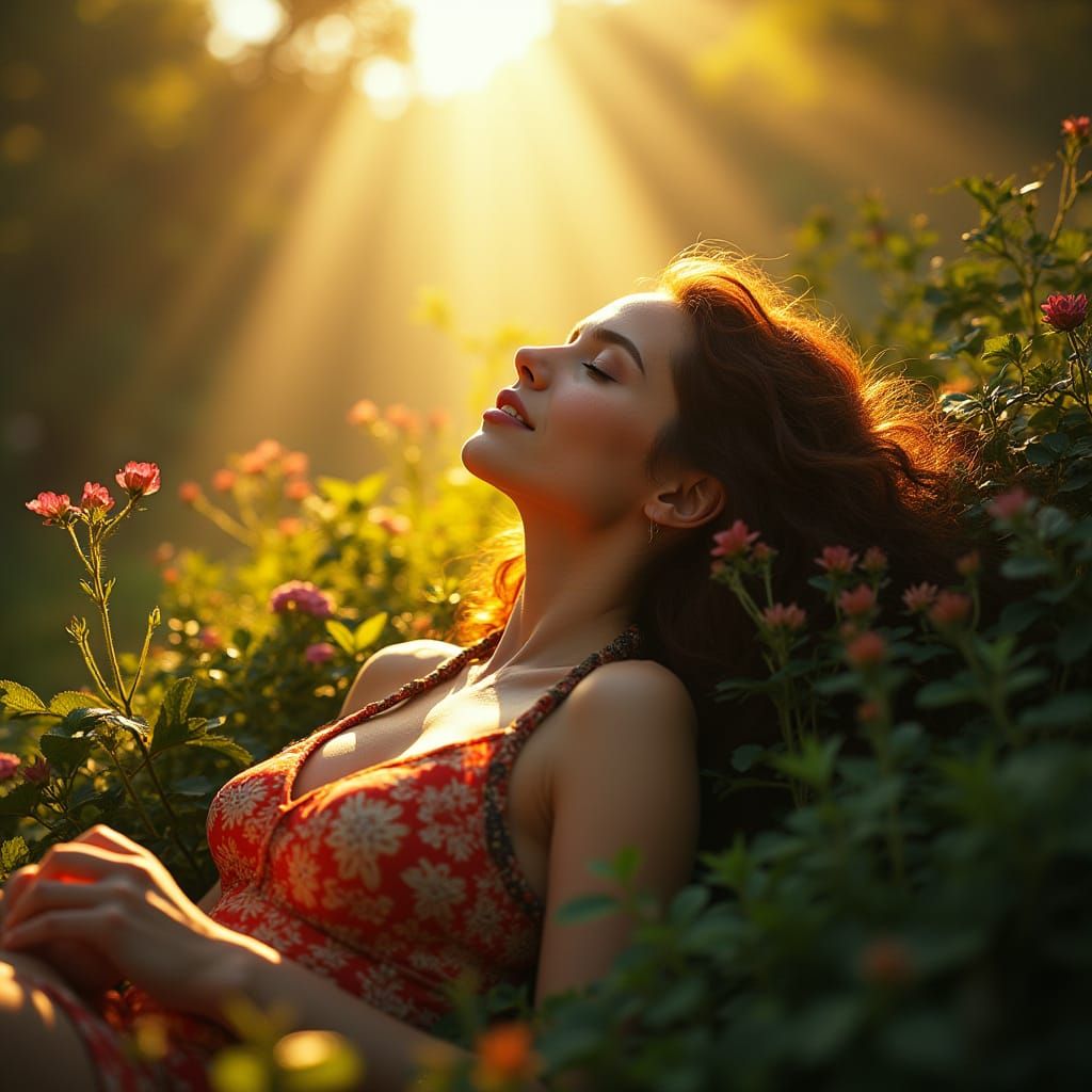 Woman in Sunlight, Digital Matte Painting Style