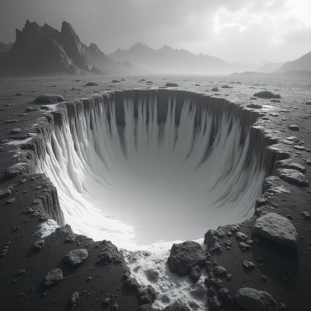 Strange White Crater