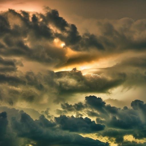 Epic Stormy Sky with Electric Blue Lightning Flashes