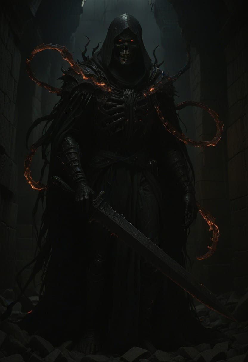 Gothic Wraith in Tattered Blackened Memories