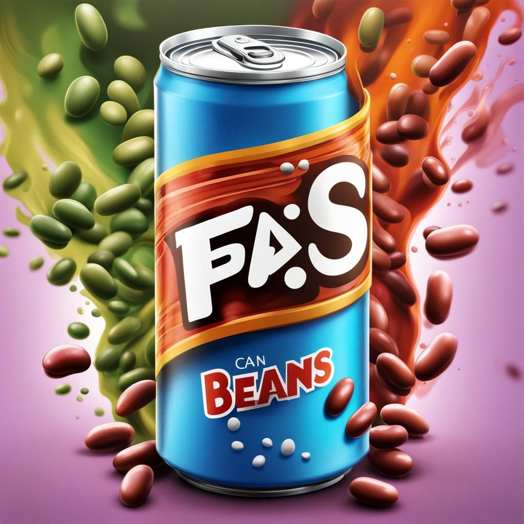 Hyperrealistic Can of Beans Splash Art