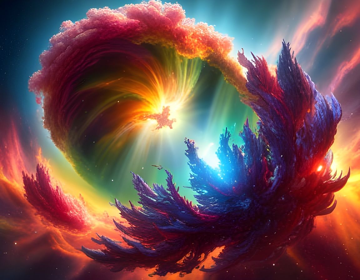 Clown Faced Space Nebula in Photorealistic Style