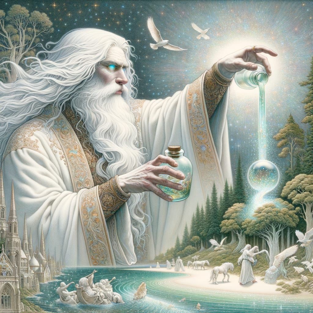 Magician Creates Life: Pre-Raphaelite Illustration