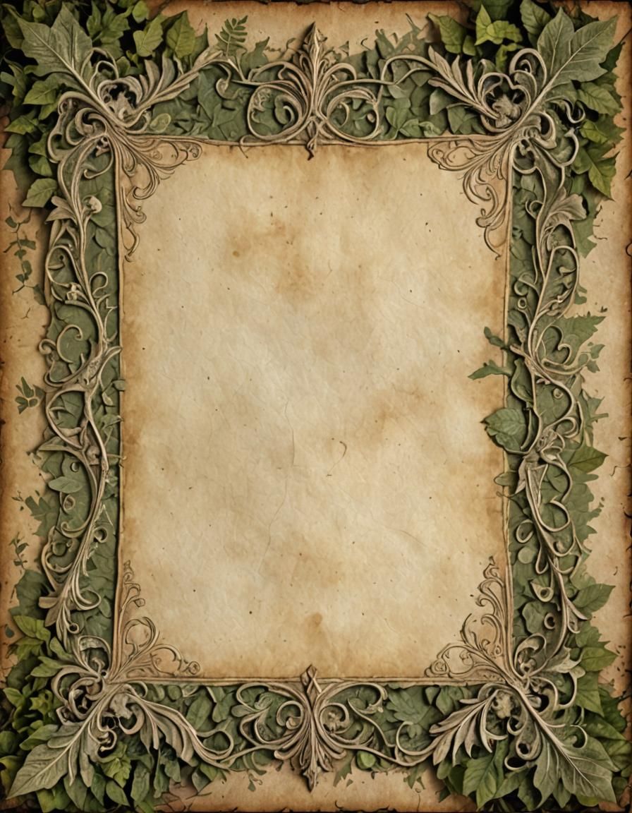 Blank Fantasy Vellum with Filigree Border
