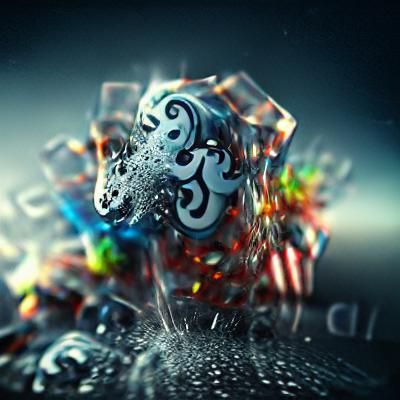 Liquid Crystal Dice: Futuristic Digital Rendering