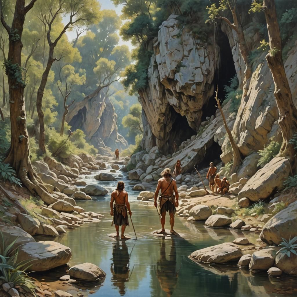 Prehistoric Human Hunter in Southern France, James Gurney St...