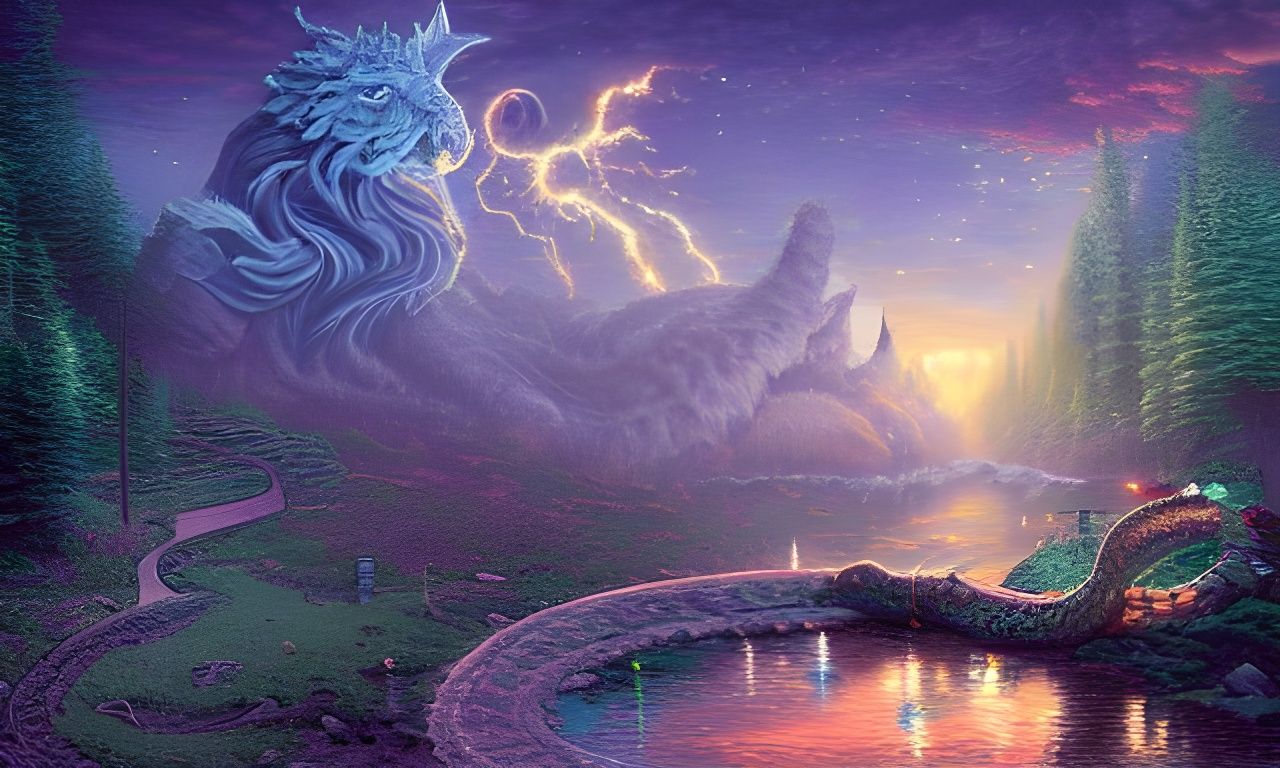 Epic Cosmic Snake in Fantasy Art Style