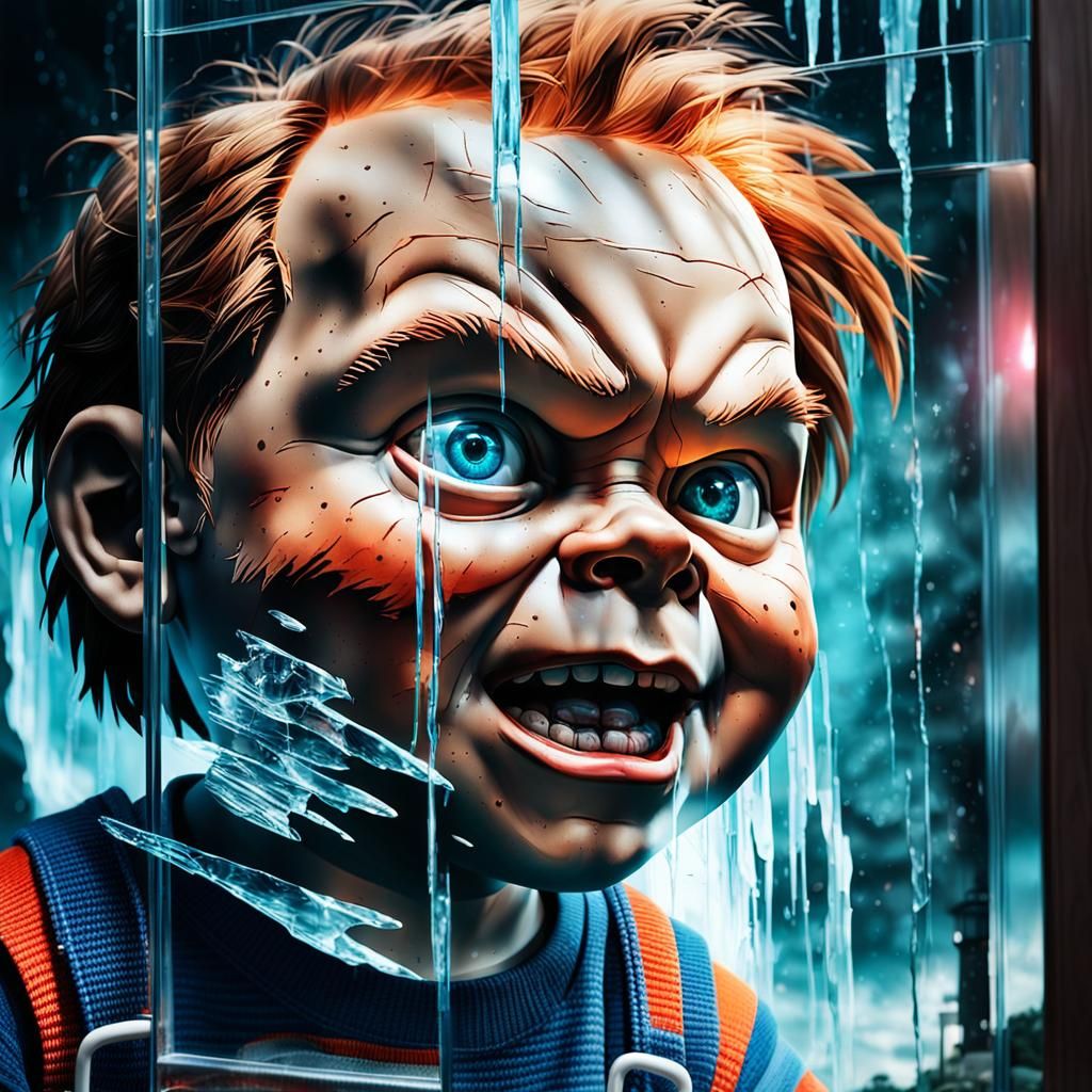 Chucky Shattered Mirror Double Exposure Art