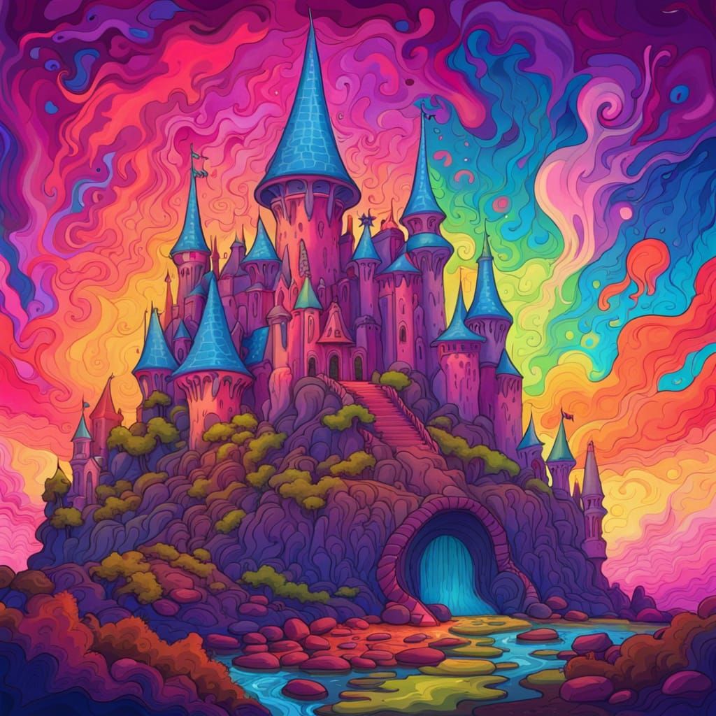 Psychedelic Fantasy Castle: A Dreamscape