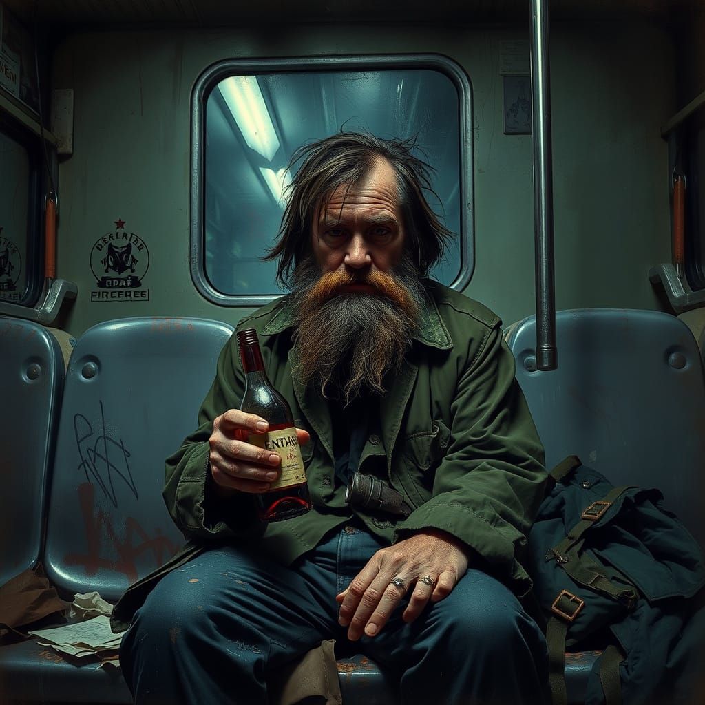 A Gritty Metro Scene in Cinematic Realism Style