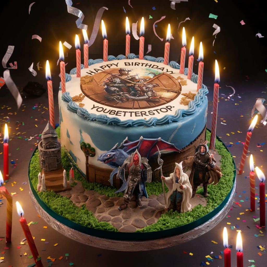 D&D Adventure Birthday Cake with Perfect Fondant