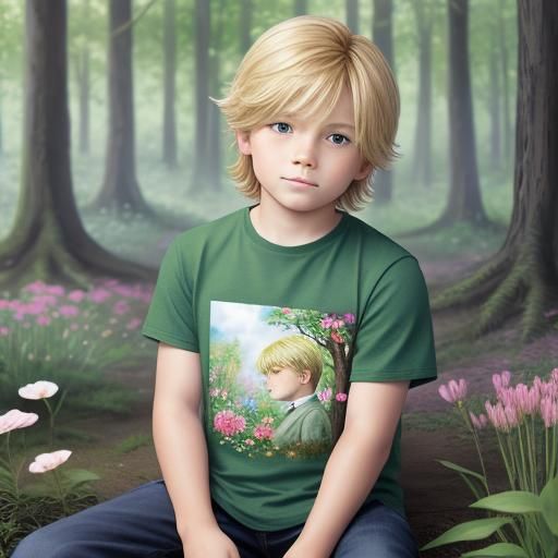 Blond Boy Discovers Enchanted Forest