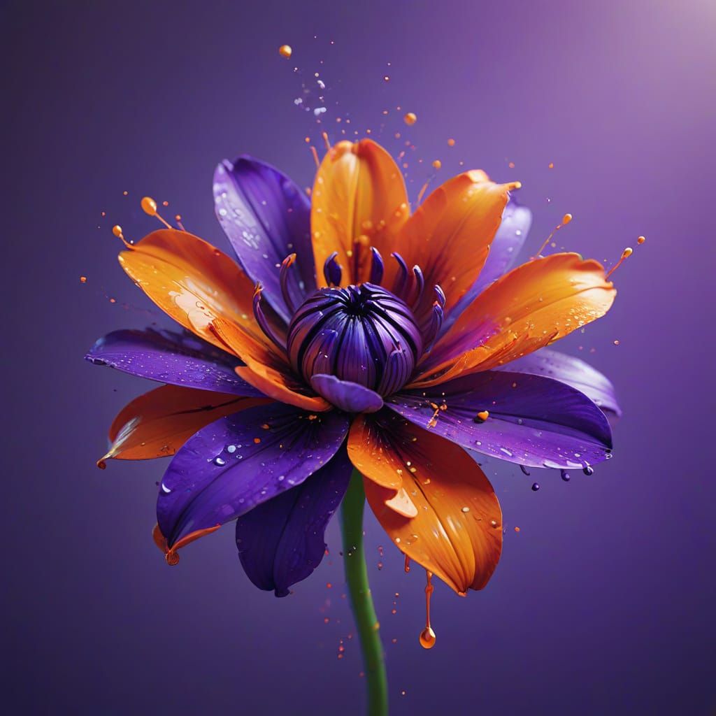 Vibrant Floral Masterpiece in Splash Art Style